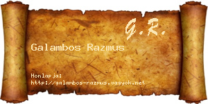 Galambos Razmus névjegykártya
